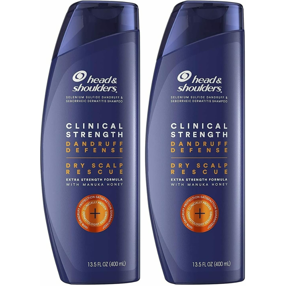 Clinical strength dandruff defense shampoo - dry scalp rescue - twin pack hair care.