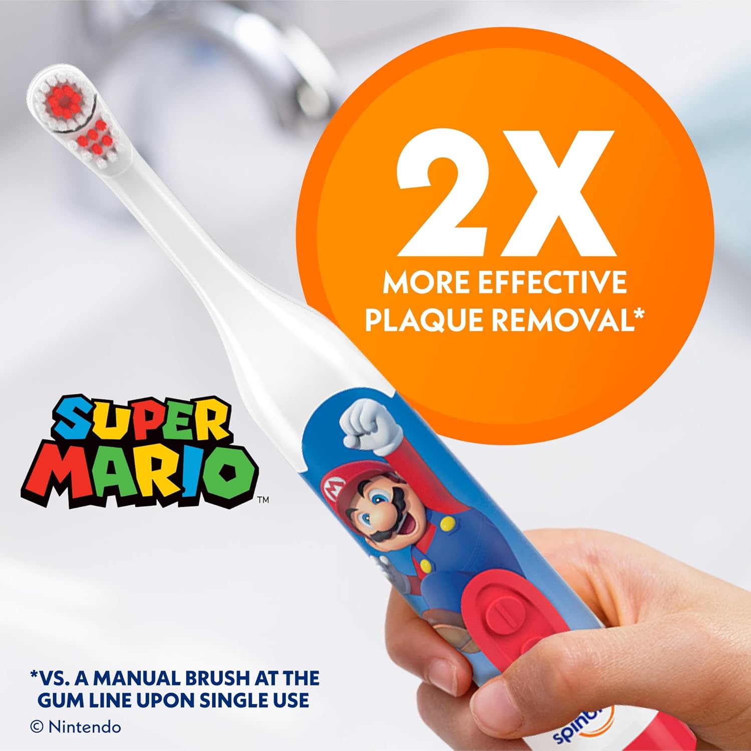 Kid's Spinbrush Powered Toothbrush, Super Mario