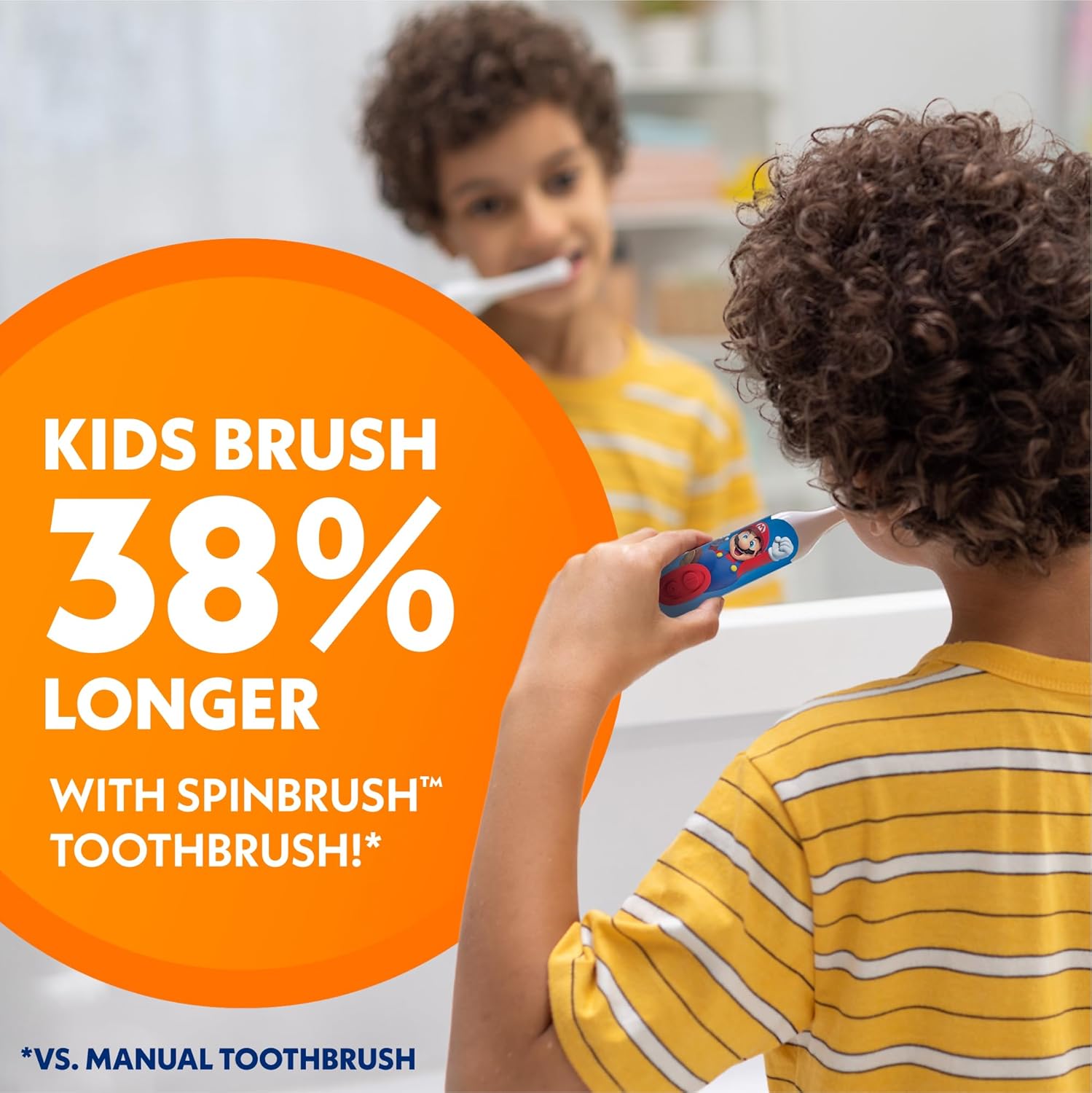 Kid's Spinbrush Powered Toothbrush, Super Mario