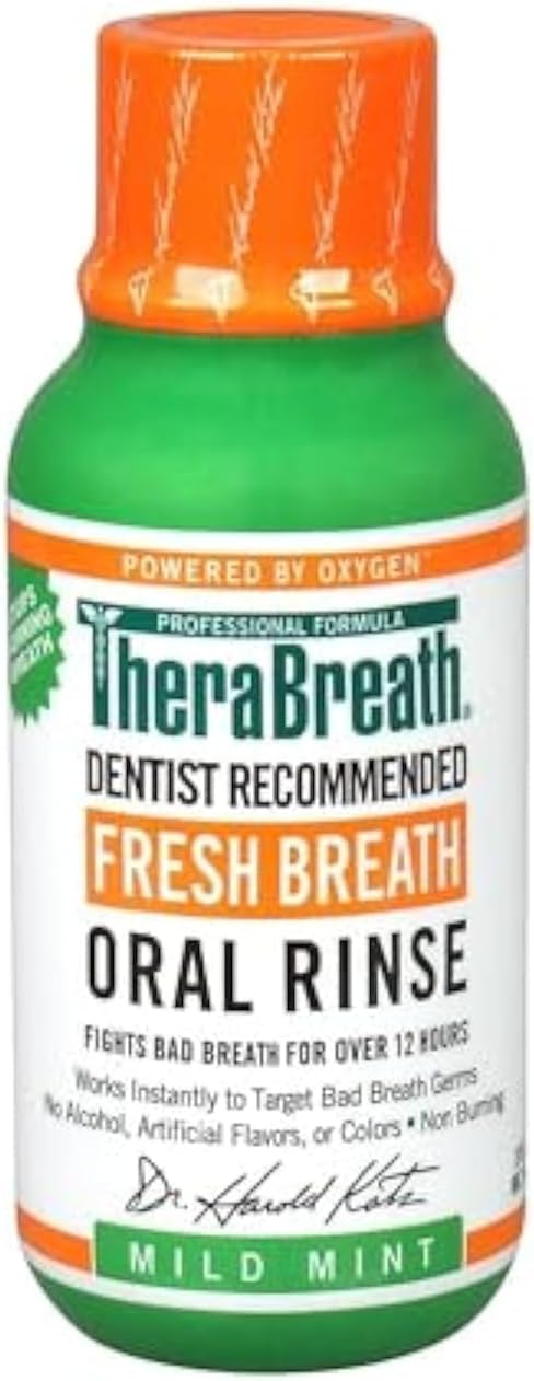 TheraBreath, Fresh Breath Oral Rinse, Mild Mint Flavor, 3 fl oz (88.7 ml)