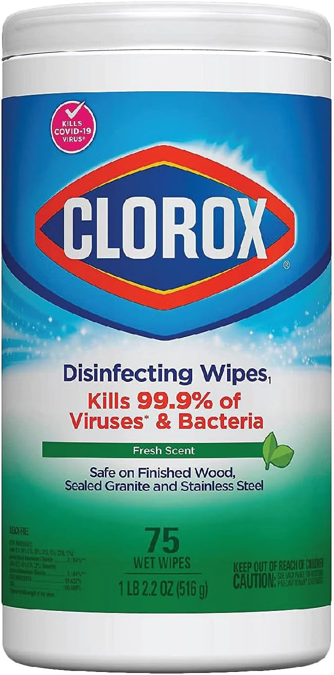 Clorox Disinfecting Wipes, Fresh Scent, 75 Count Canister