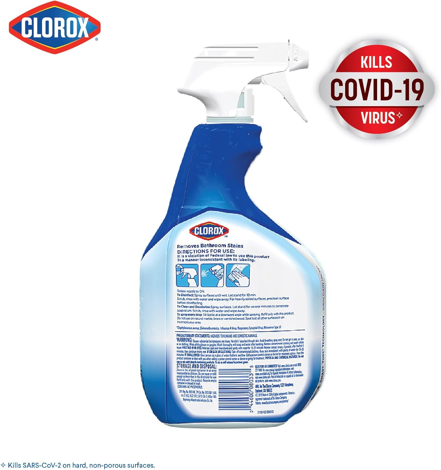 Clorox Disinfecting Bathroom Cleaner Spray, 30 Fluid Ounces