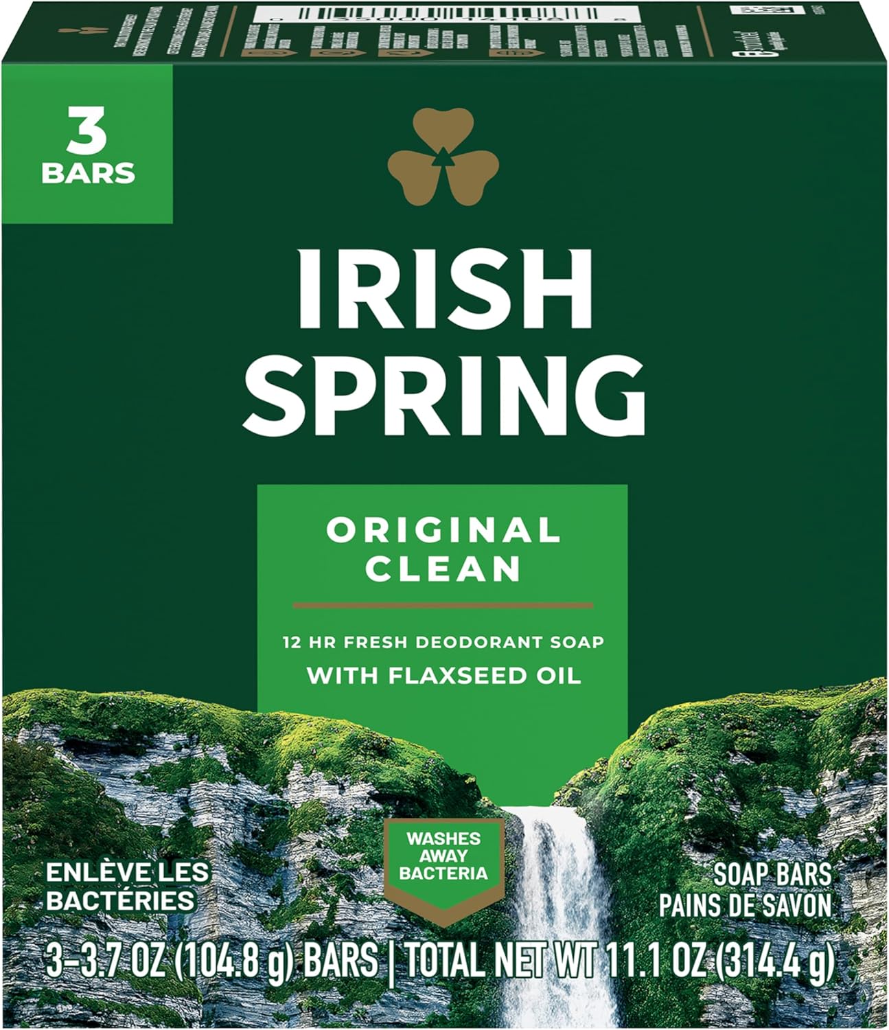 Irish Spring Original Deodorant Soap, 3 Count (Pack of 1)