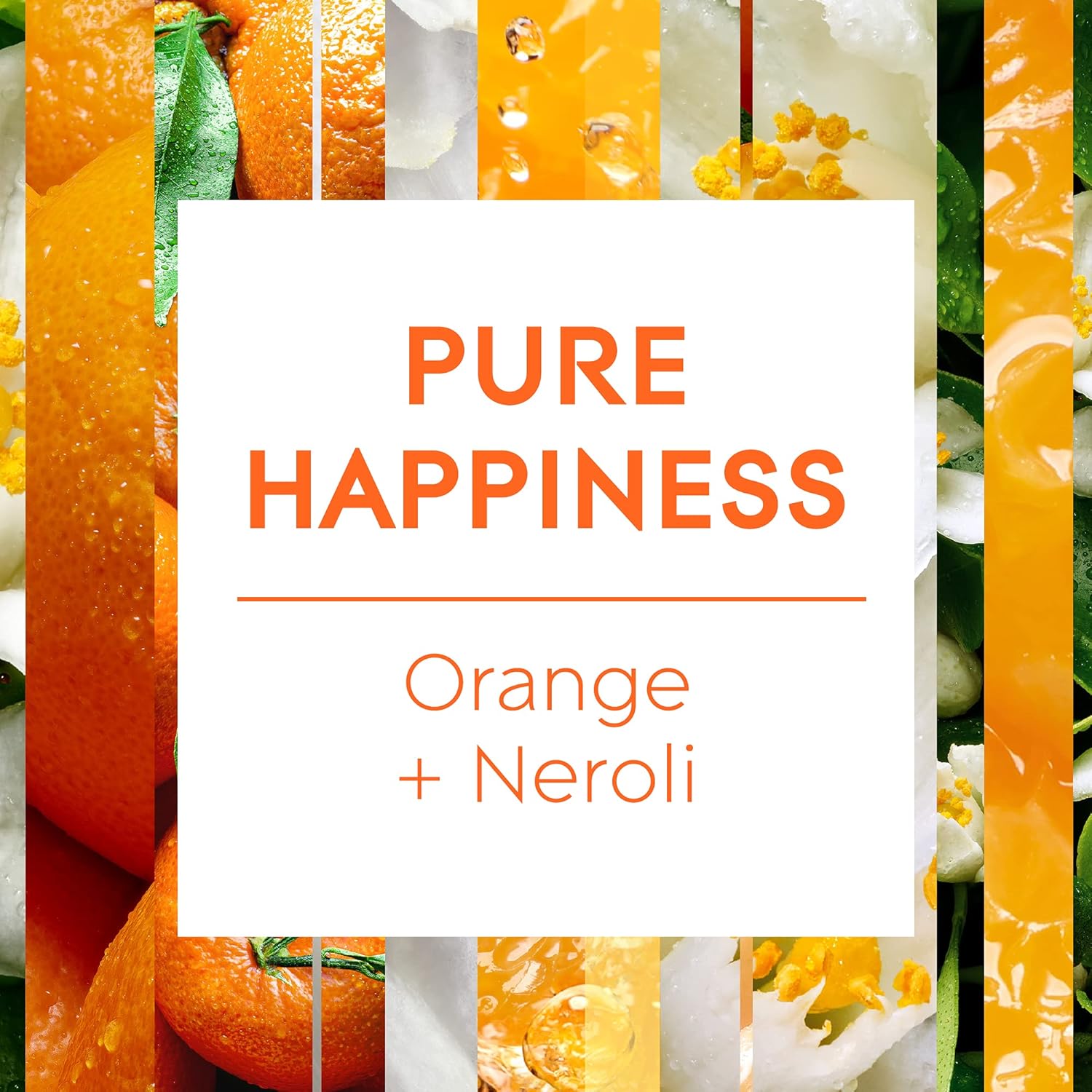 Glade Essential Oil Diffuser Holder & Refill, Pure Happiness with Orange + Neroli, 1 Holder + 17.4ml Refill