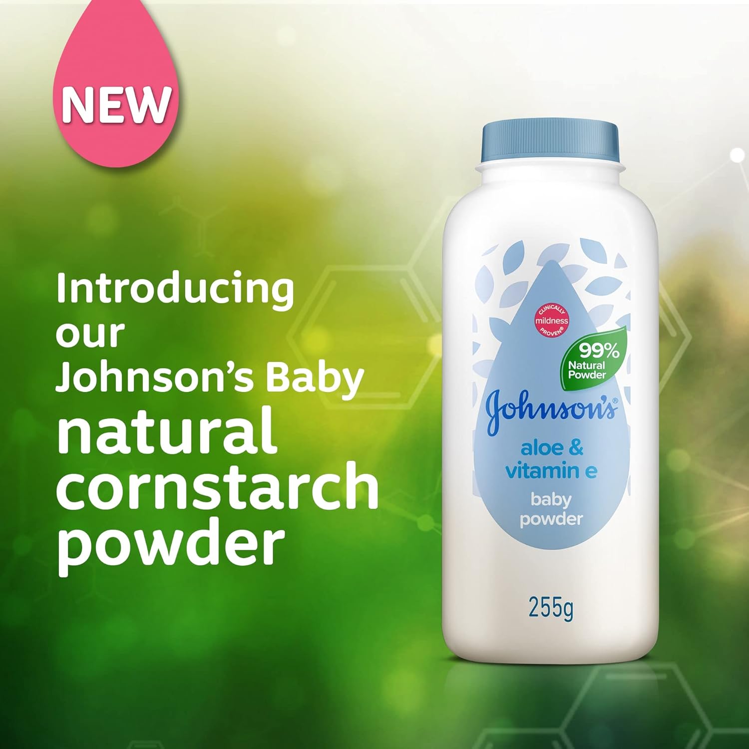 Johnson & Johnson Baby Protective Cornstarch Powder with Aloe Extract, 9 oz