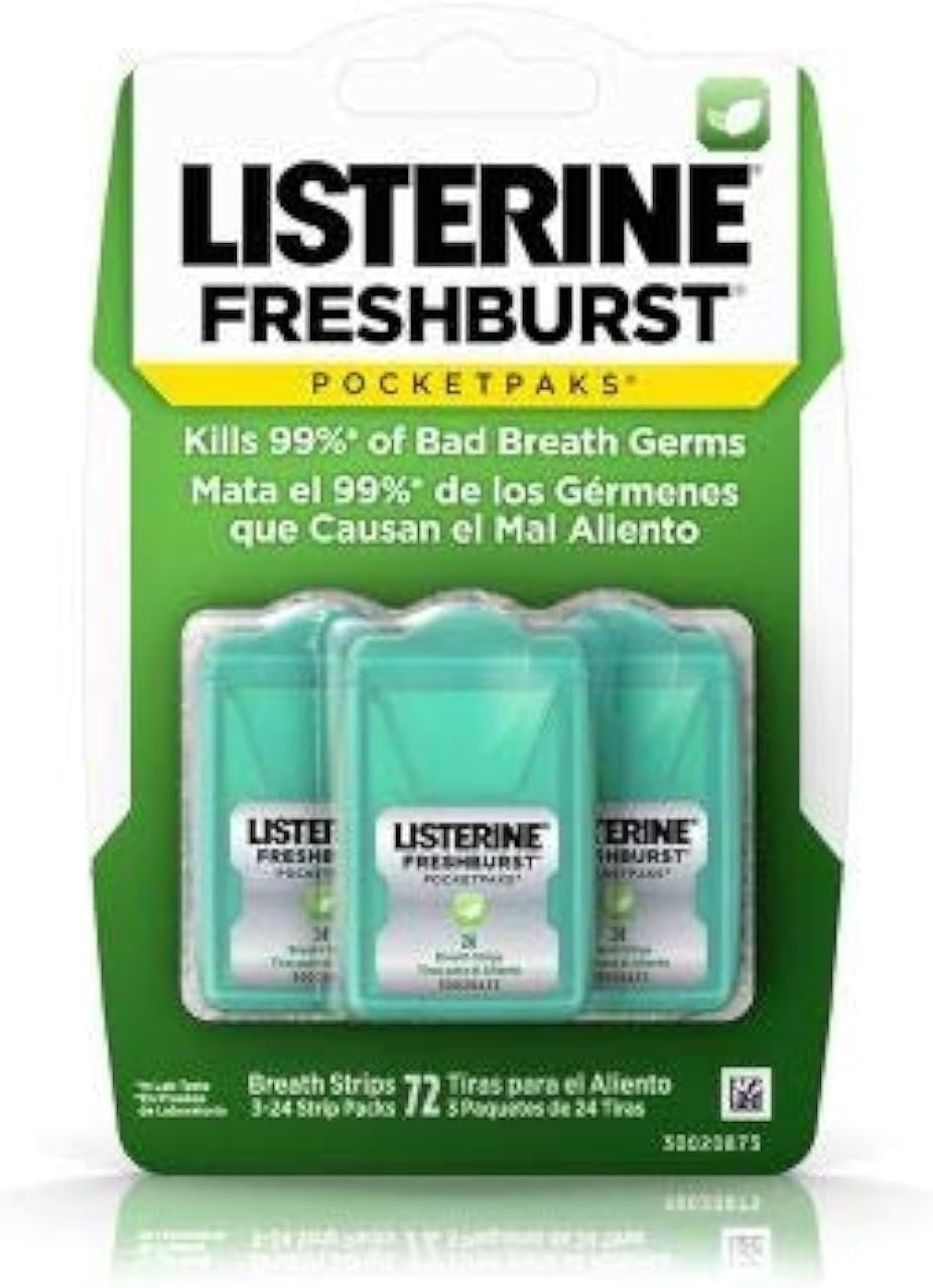 Listerine PocketPaks Oral Care Strips, Fresh Burst, 72