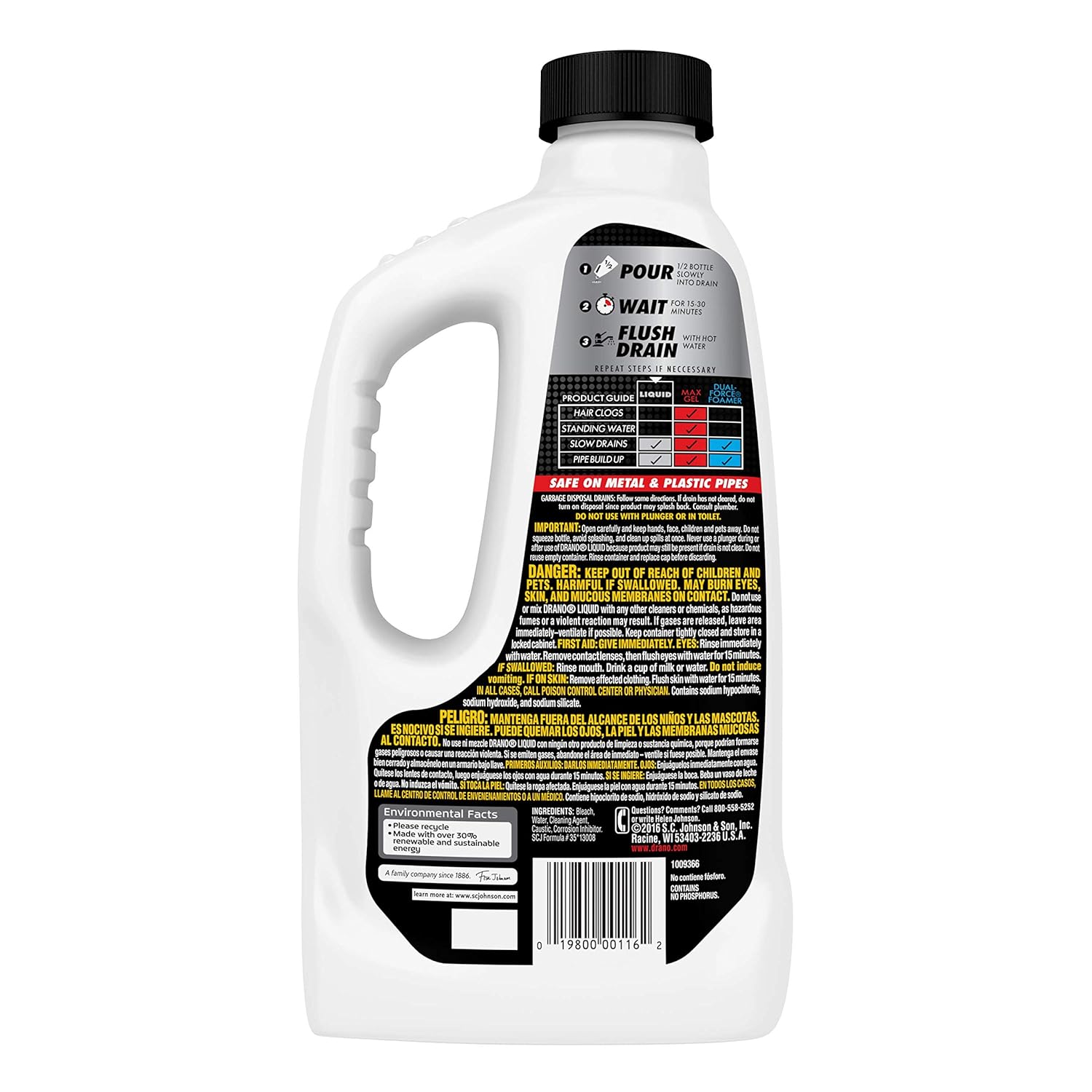 Drano Liquid Clog Remover Drain Cleaner, 32 oz