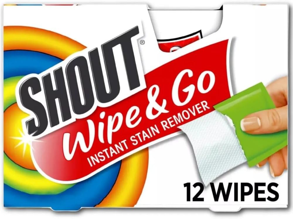 Shout Wipes, Portable Stain Treater Towelettes - 12 ea