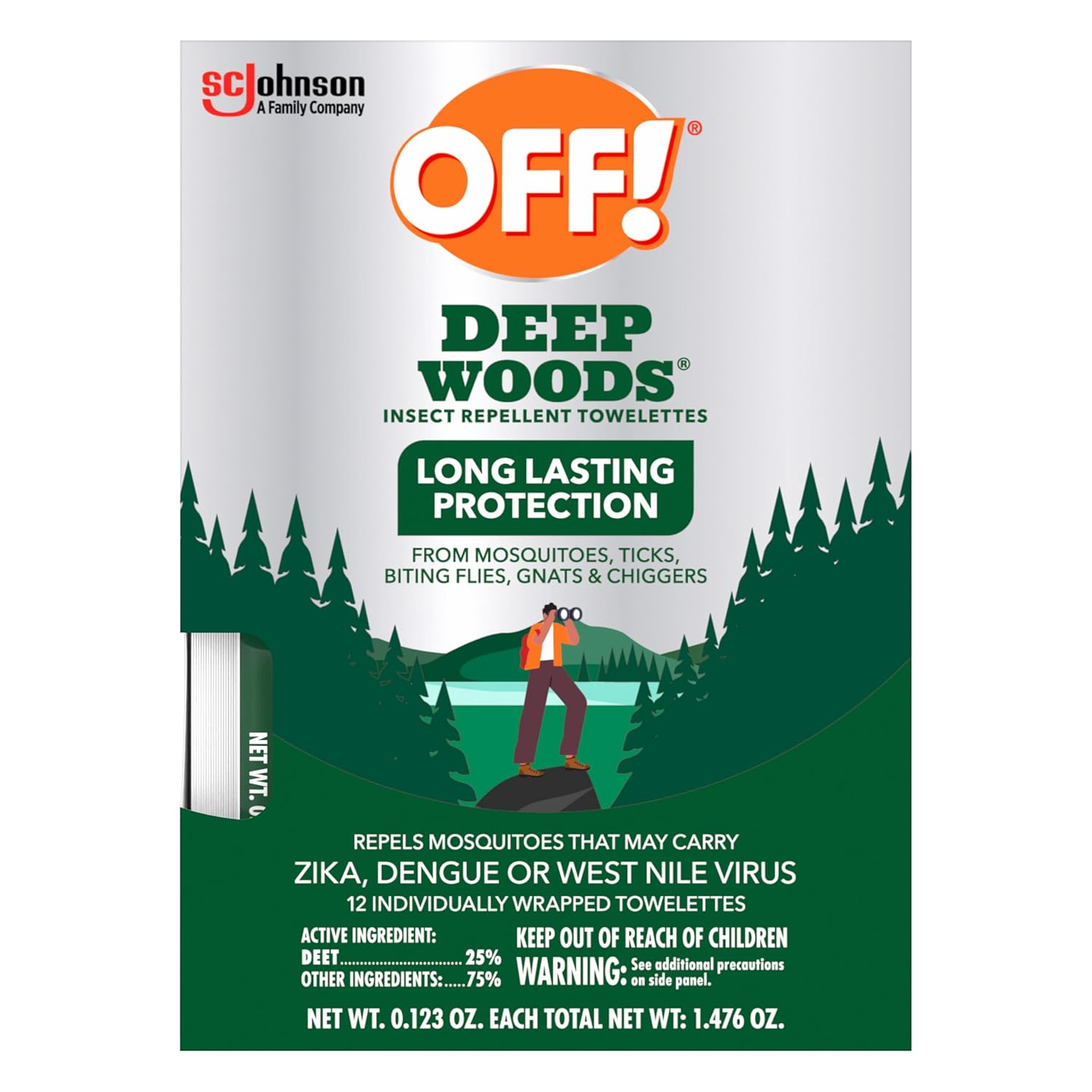 Off! Deep Woods Insect Repellent Towelettes 12ea