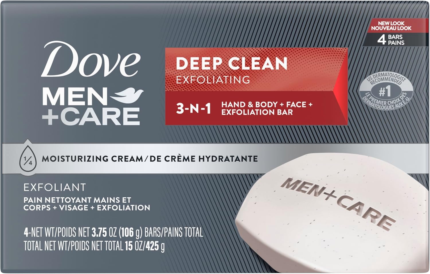 Dove Men Deep Clean Bar Soap - 4 pk