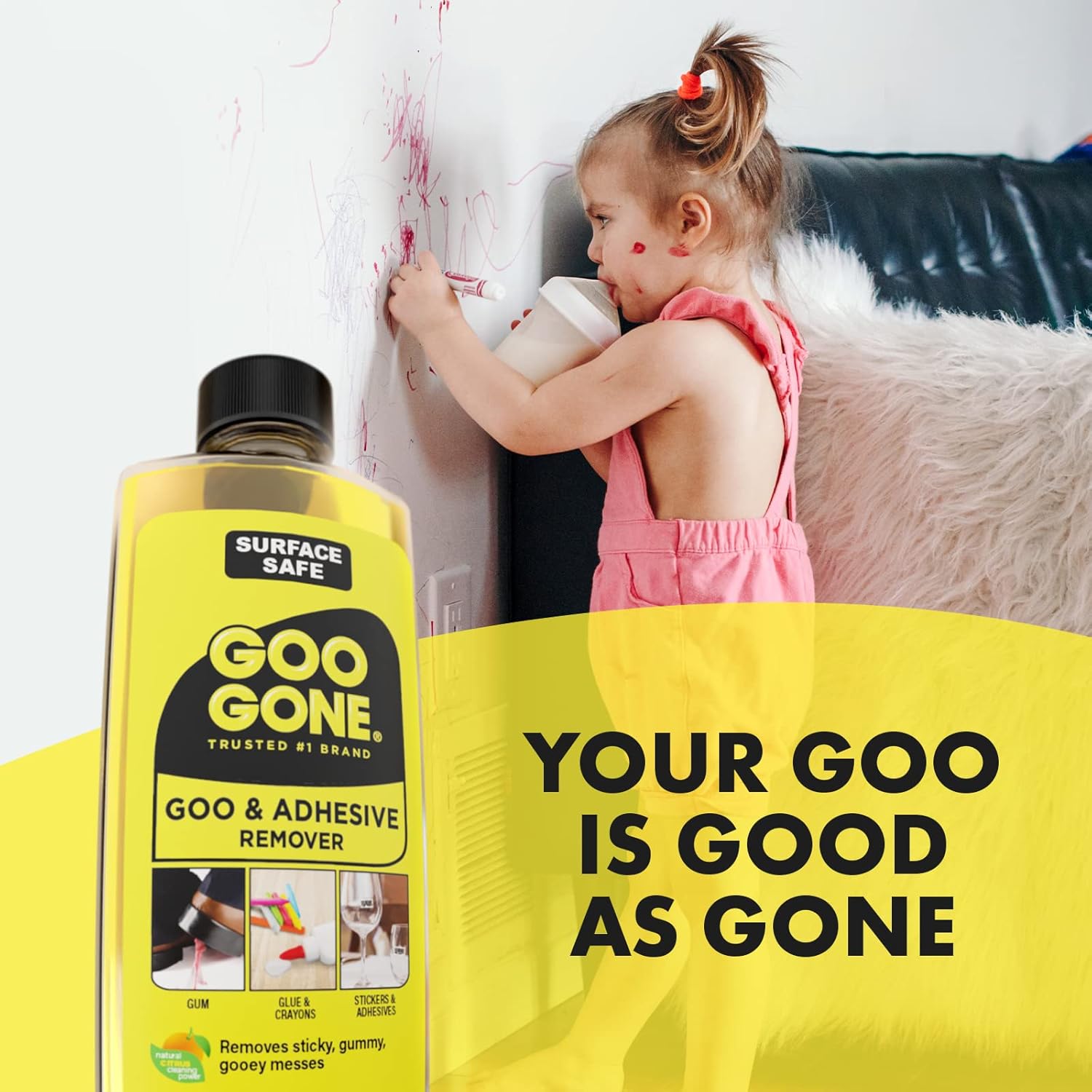 Goo Gone Mac-GG12 Original Surface Safe Liquid Remover, Yellow