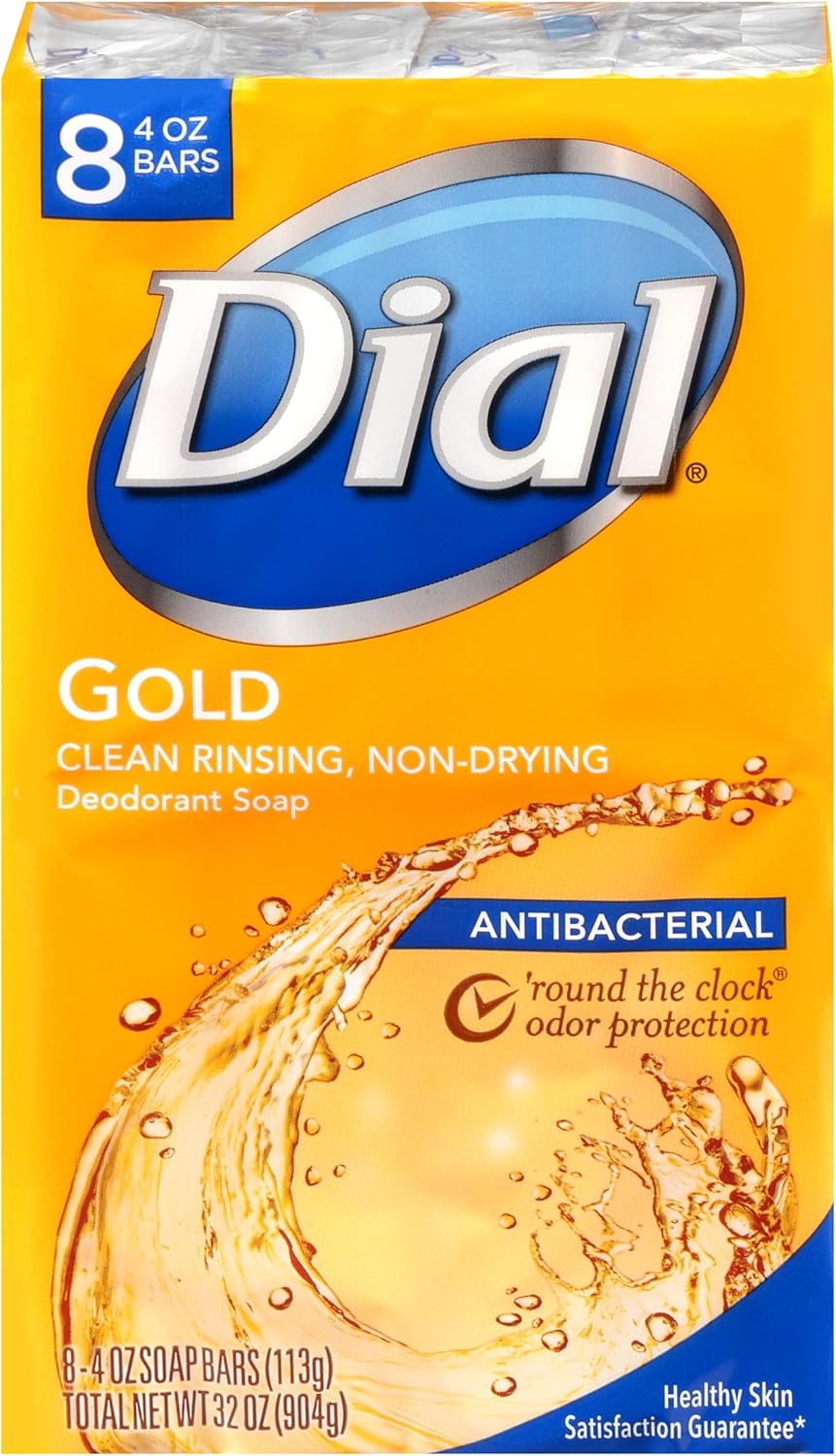 Dial Bar Gold Antibacterial Deodorant Soap, 4 oz ea 8 ct