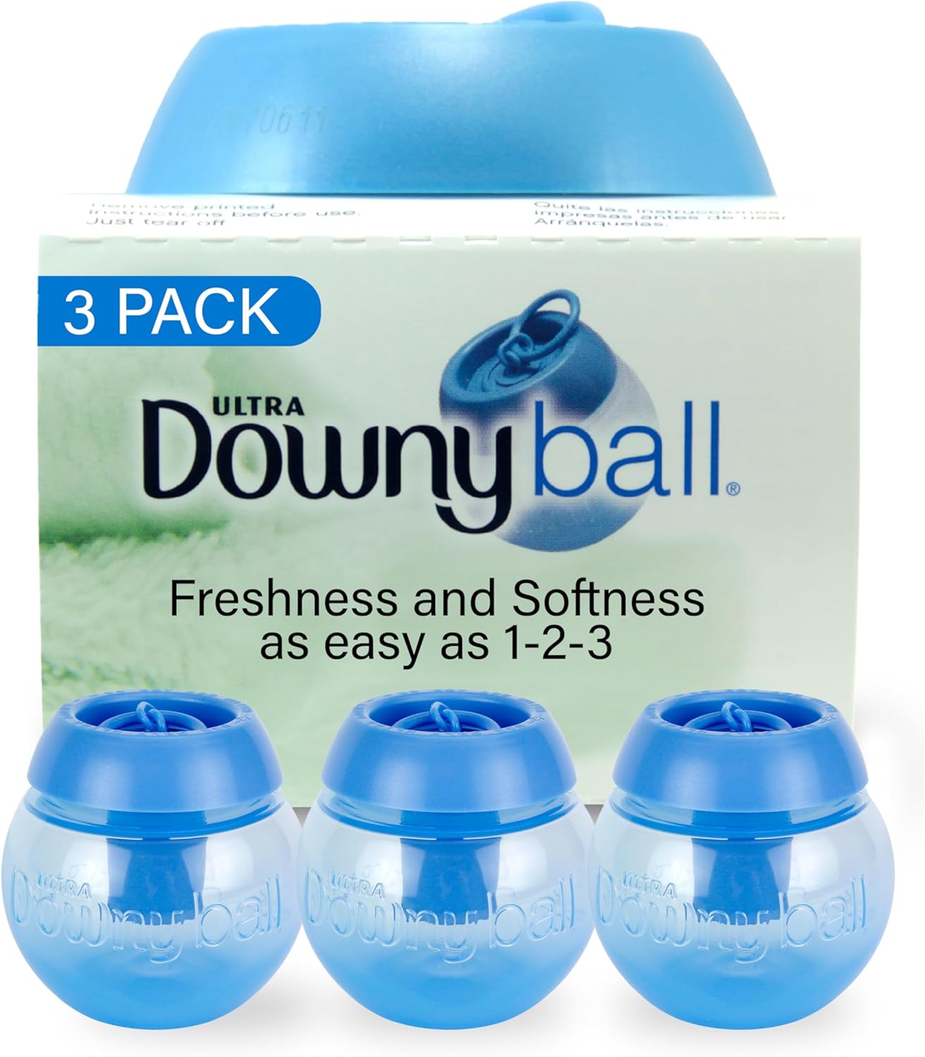 Downy Ball, Fabic Softener Dispenser (Pack of 3),Blue,22.86 x 22.86 x 7.62 cm; 226.8 Grams