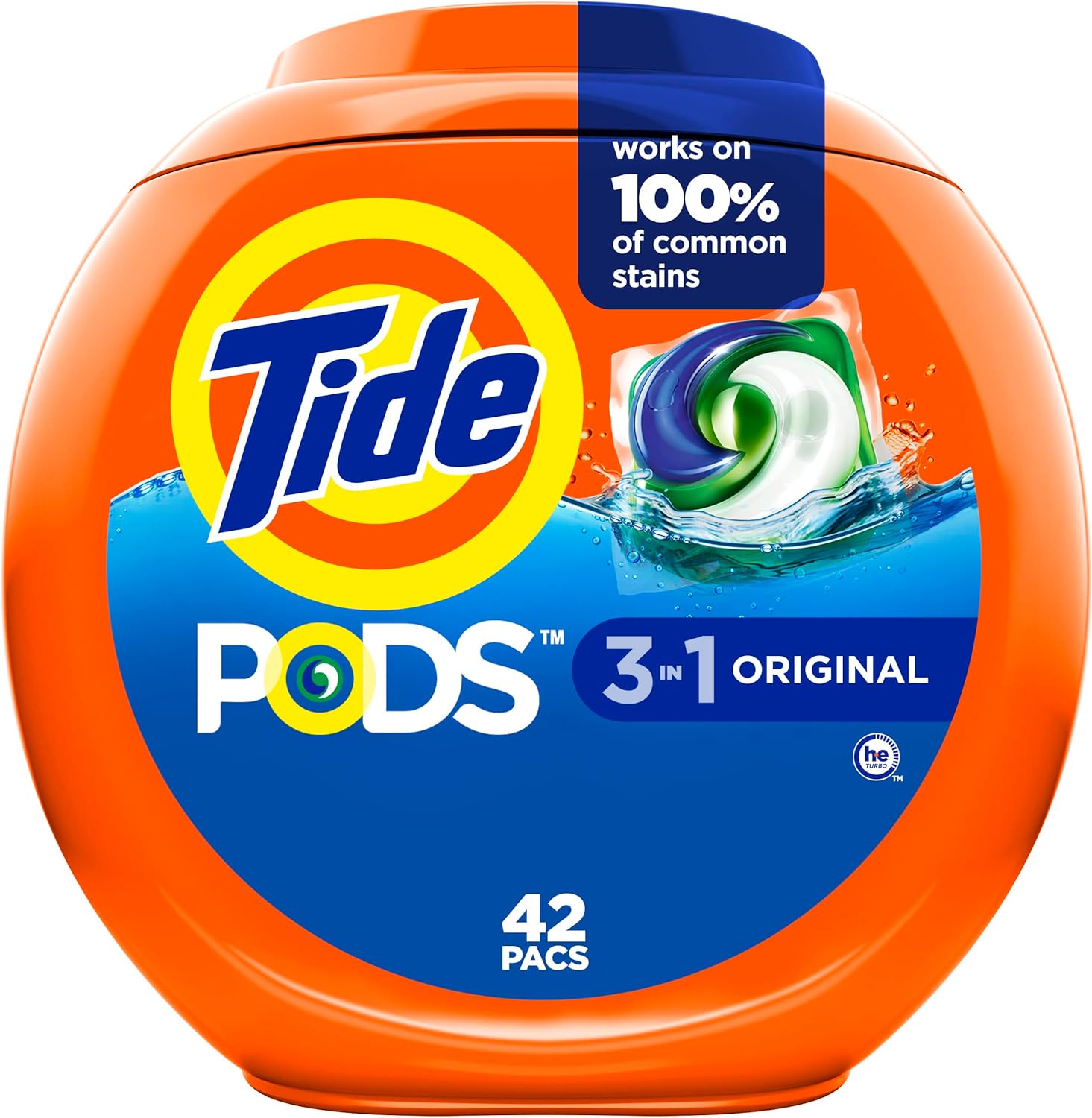 Tide 3-in-1 PODS Laundry Detergent, Original, 42 Count