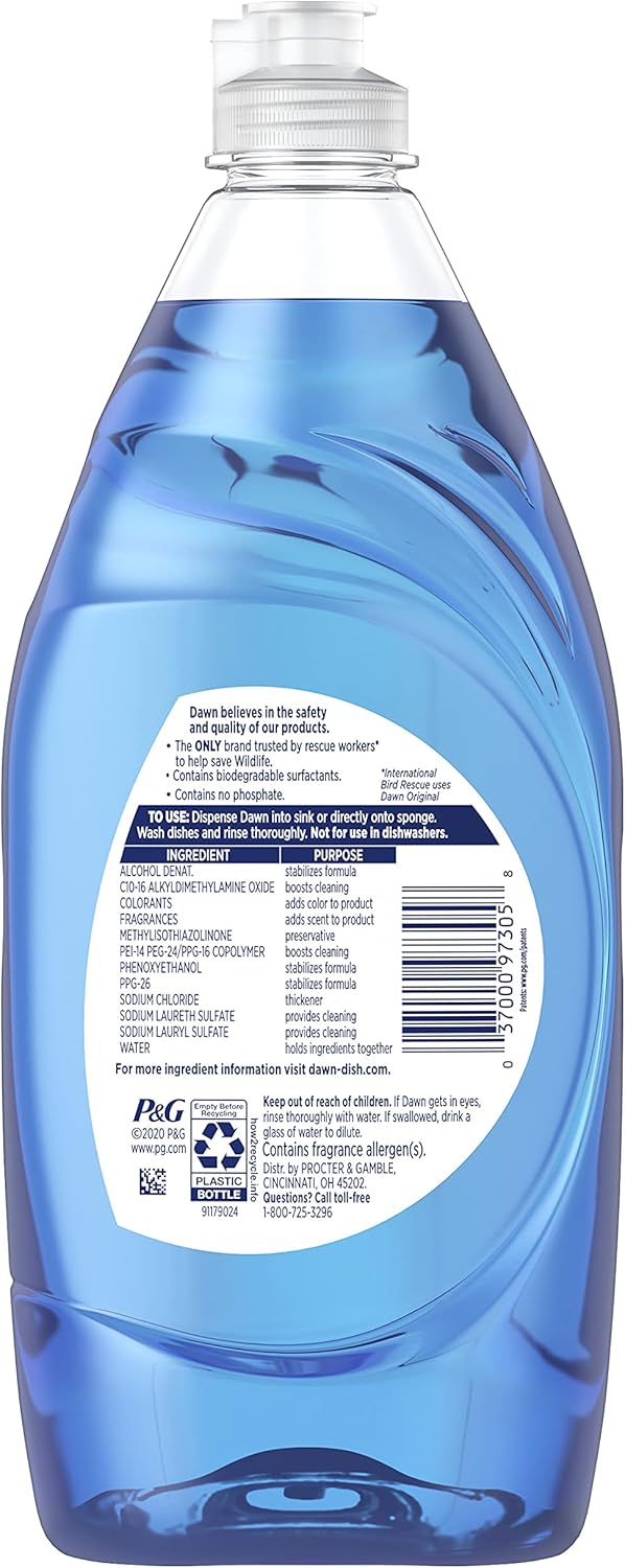 Dawn Ultra Dishwashing Liquid Dish Soap Original Scent, 19.4 oz, 573ml