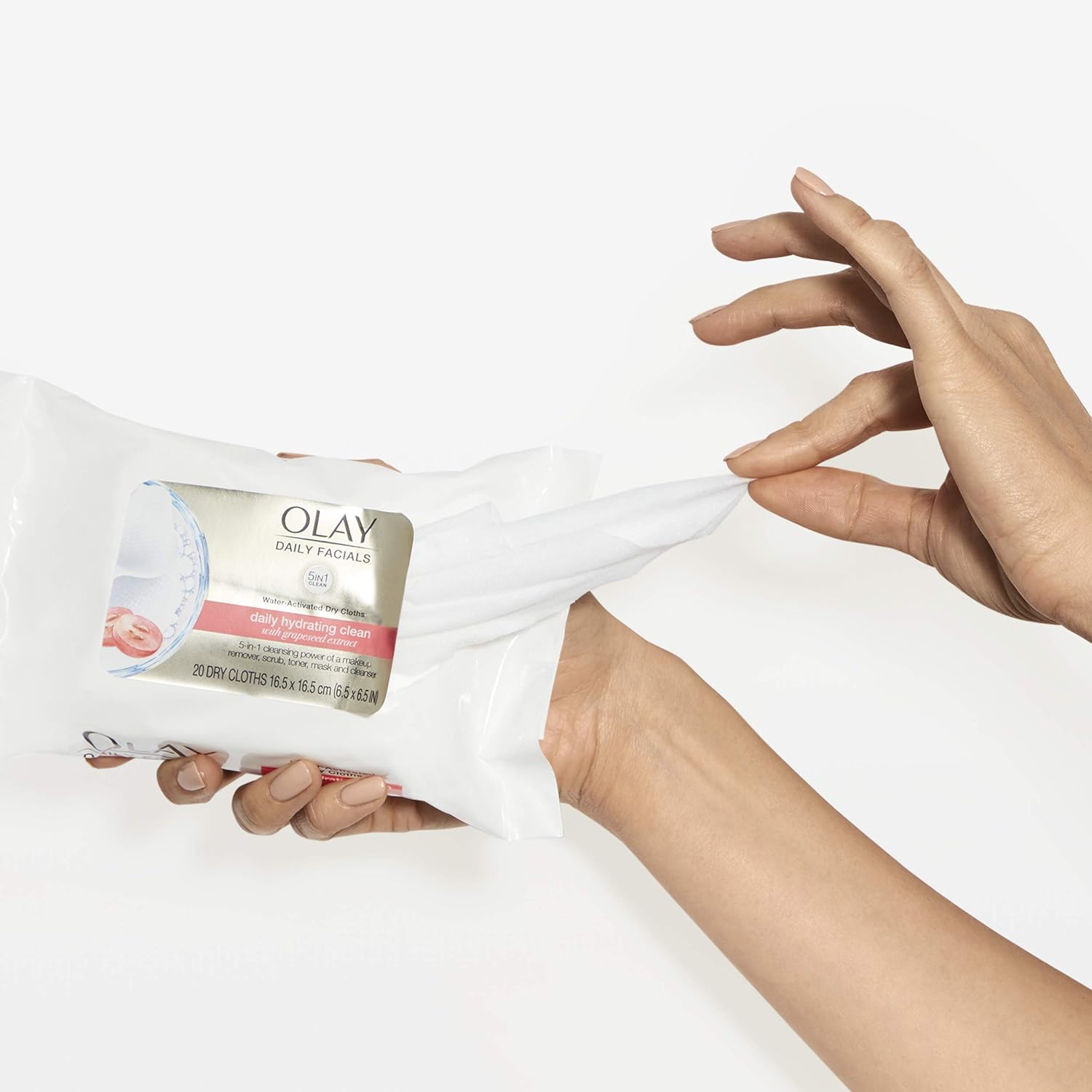 Olay 2 in 1 daily facial cloths for normal skin -33 wipes