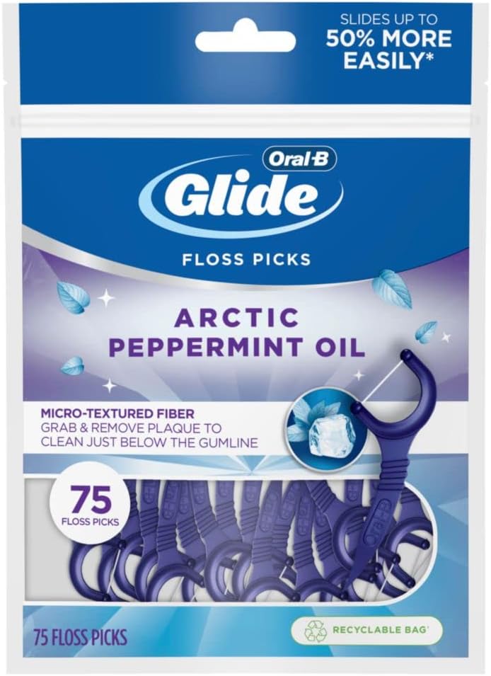 Oral-B Glide 3d White Floss Picks Radiant Mint 75 Count