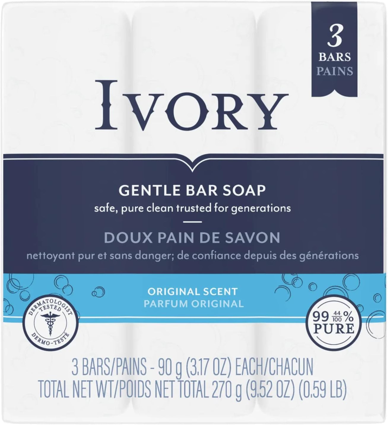 Ivory Soap Personal Bar 3X3.1 oz