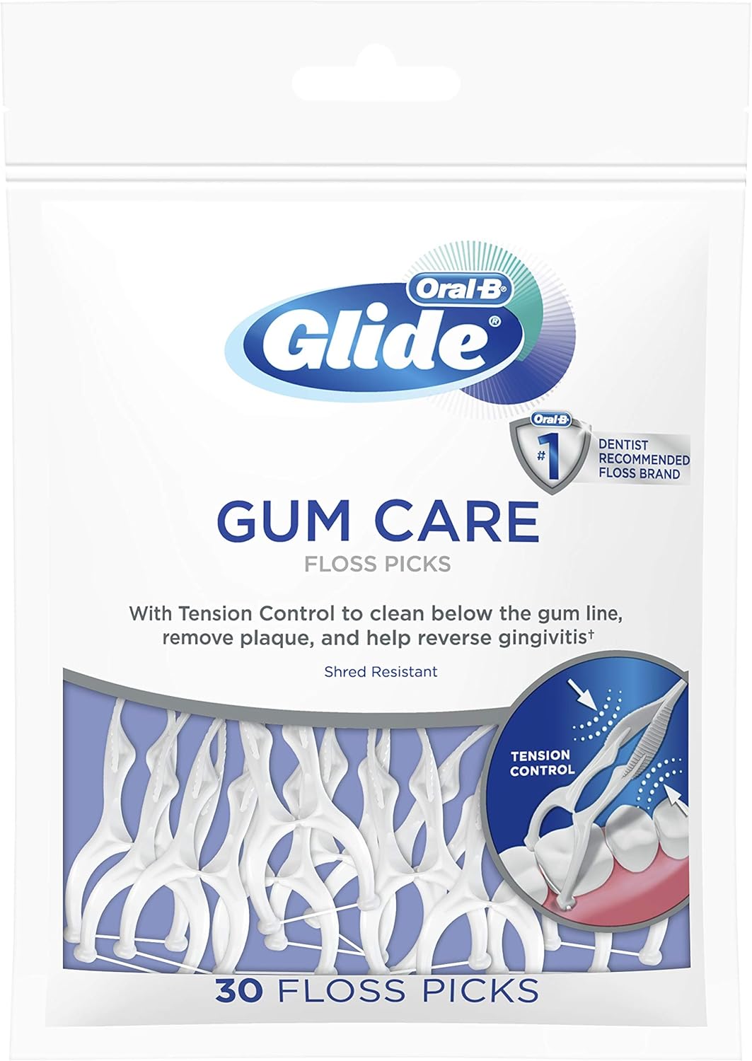 Oral B Glide Floss Picks, 30 Each, (Pack of 3 Count 90)