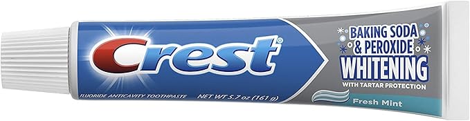 Crest Cavity and Tartar Protection Toothpaste, Whitening Baking Soda & Peroxide, (3 Count of 5.7 oz Tubes Each) 17.1 oz