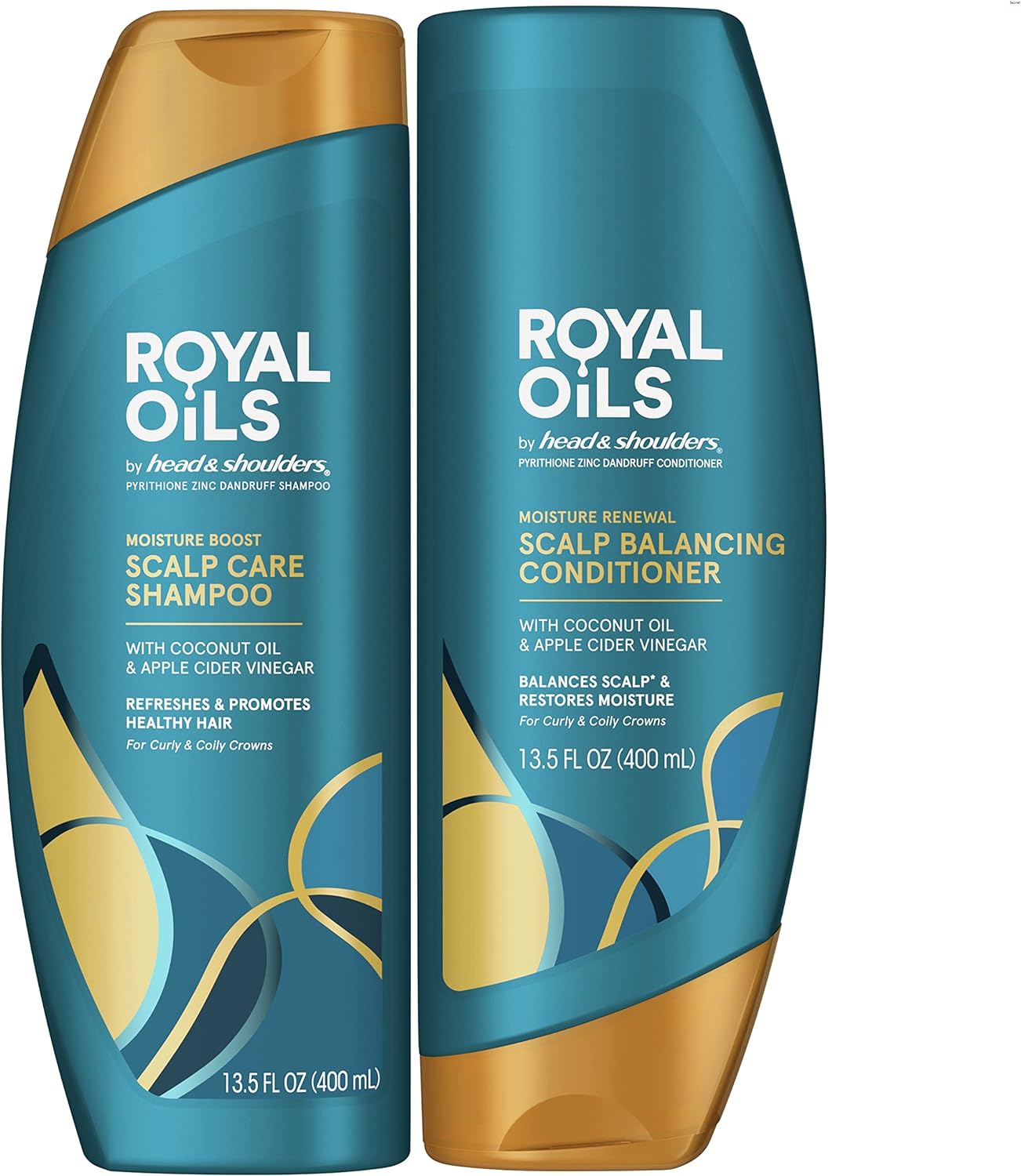 Royal Oils Moisture Renewal Shampoo and Conditioner,  Anti Dandruff Treatment and Scalp Care with Coconut Oil, 27 Oz (798 ml)