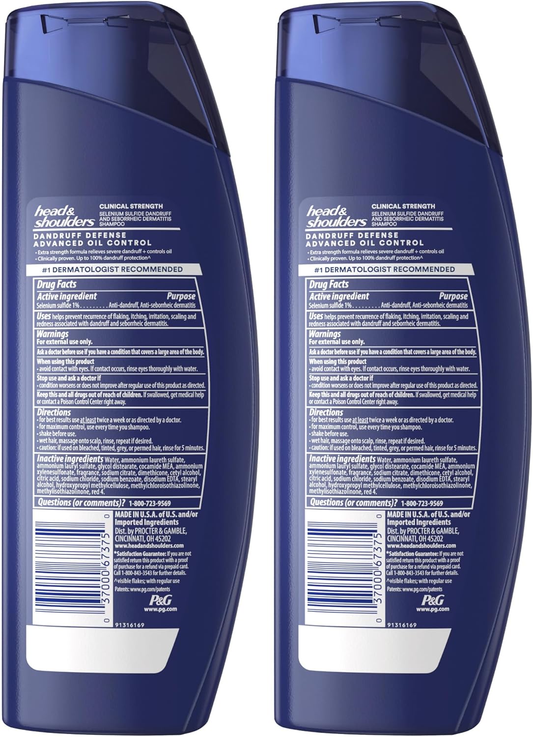 Clinical Strength Dandruff Shampoo Twin Pack, Advanced Oil Control with Refreshing Citrus