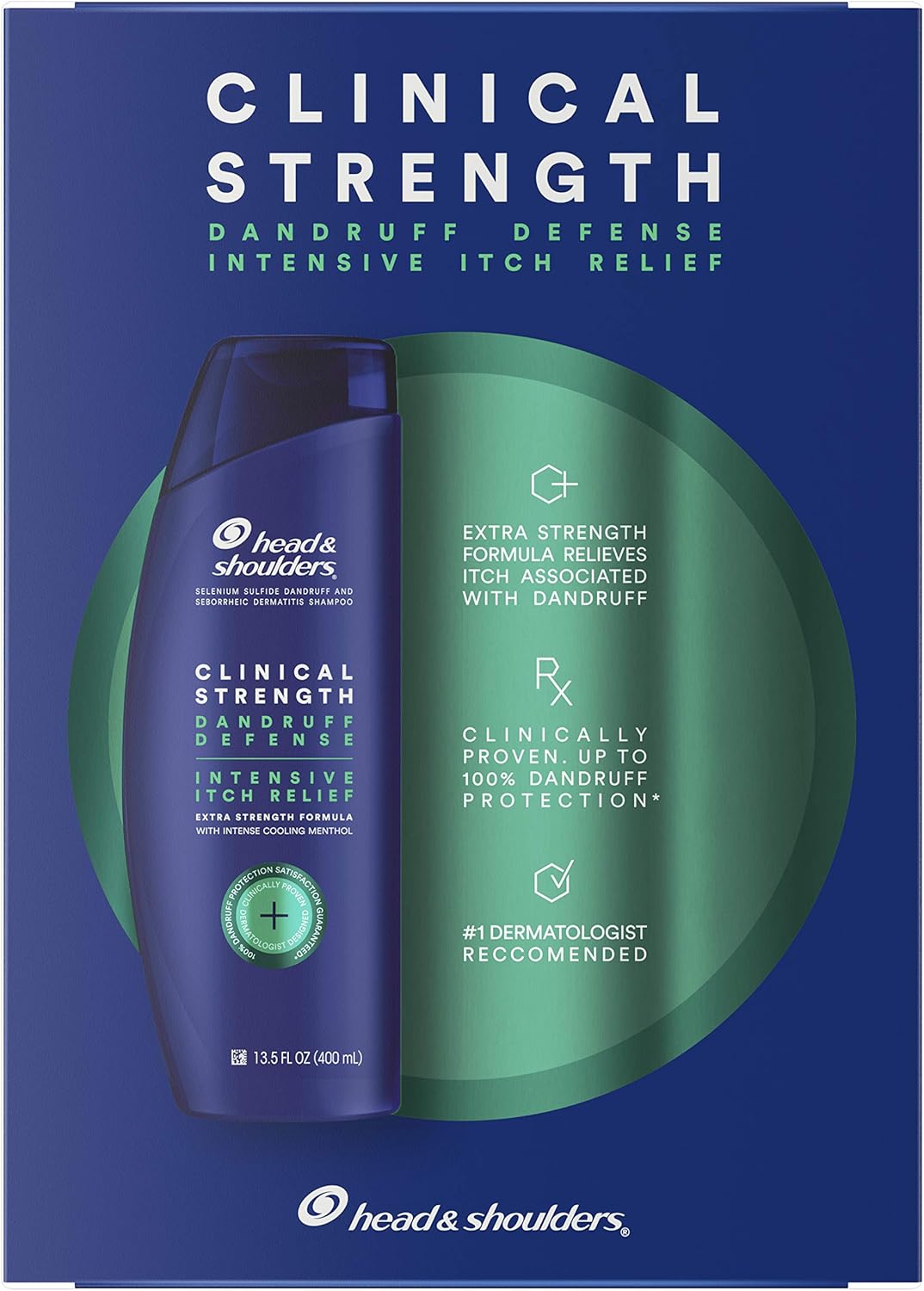 Head & Shoulders Clinical Strength Dandruff Shampoo Set Intensive Itch Relief with Cooling Menthol, Twin Pack