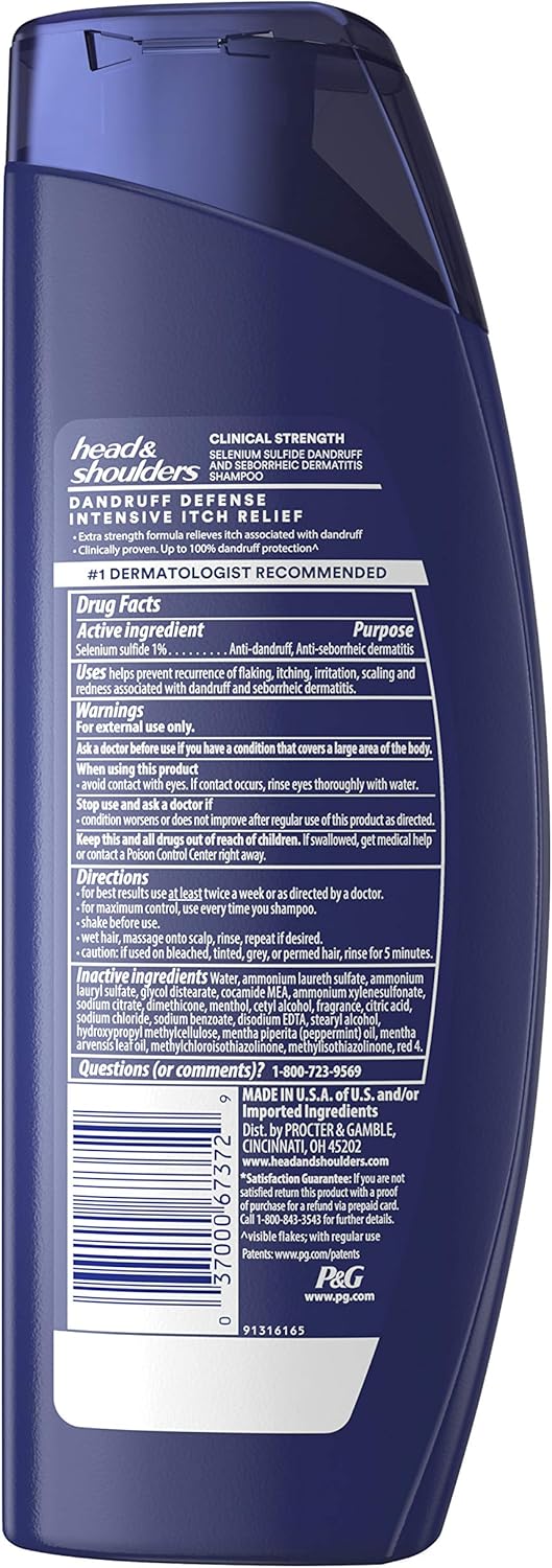 Head & Shoulders Clinical Strength Dandruff Defense, Intensive Itch Relief Shampoo, 400 ml