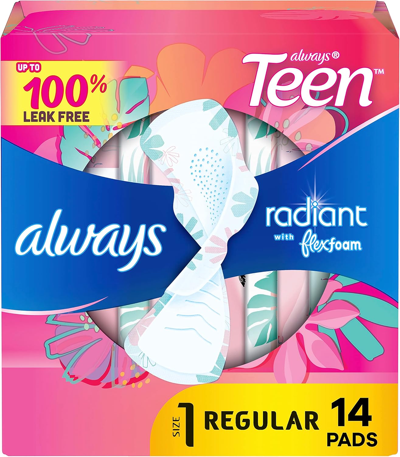 Totally Teen Always Radiant Infinity Pads, 14 Count