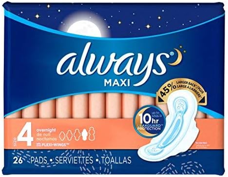 Maxi Overnight Pads, Size 4 - 26 Count (3 Pack)