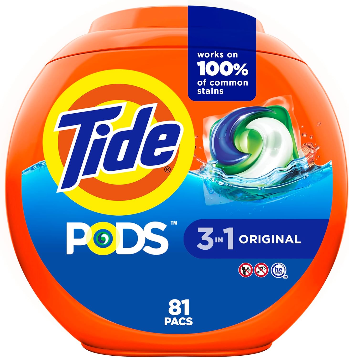 Tide PODS Laundry Detergent Soap PODS, High Efficiency (HE), Original Scent, 81 Count