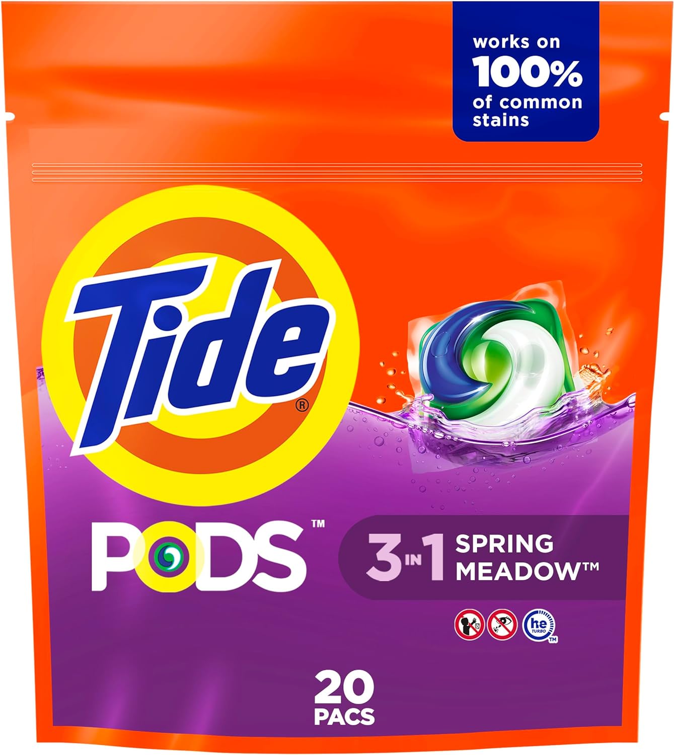 Tide Spring Meadow Laundry Detergent Pods - 20ct