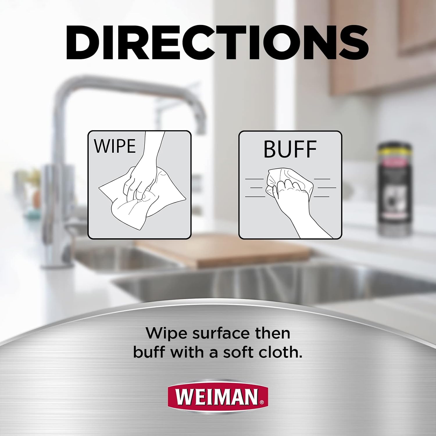 Weiman Stainless Steel Wipes, (Pack of 30)