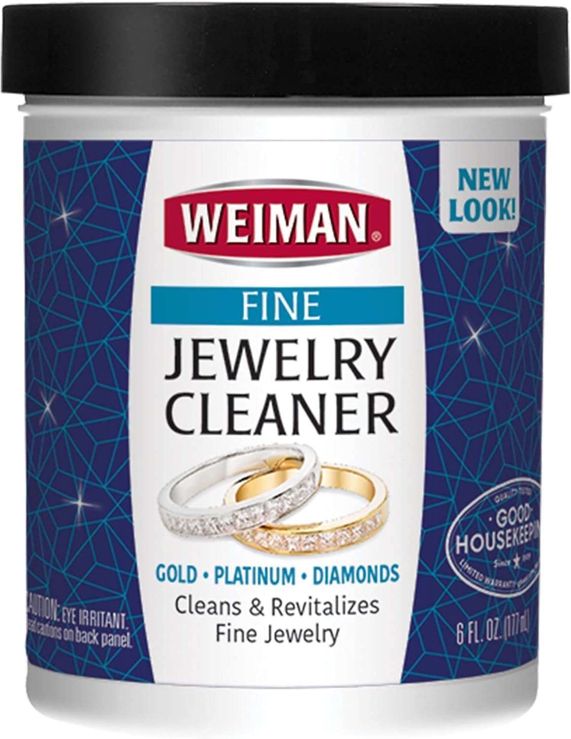 Weiman Cleaner Liquid Restores Shine and Brilliance to Gold, Diamond, Platinum Jewelry & Precious Stones &ndash 7 fl. oz, Metal, Multi, 177 ml (Pack of 1)