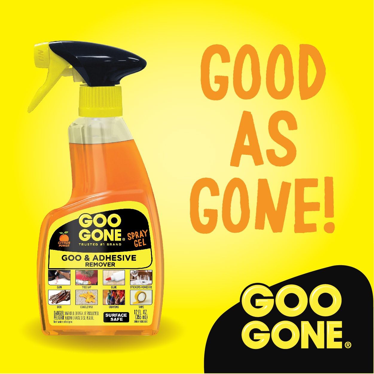 Goo Gone Goo & Adhesive Remover Spray Gel 355ml Bottle