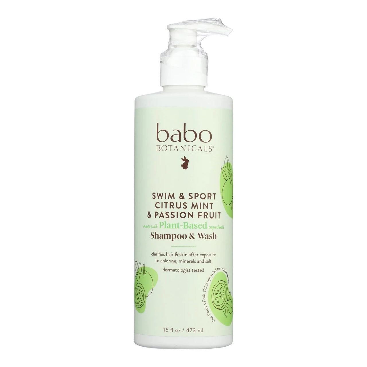 Babo botanical swim & sport citrus min & passion fruit shampoo & wash, plant based hair and skincare