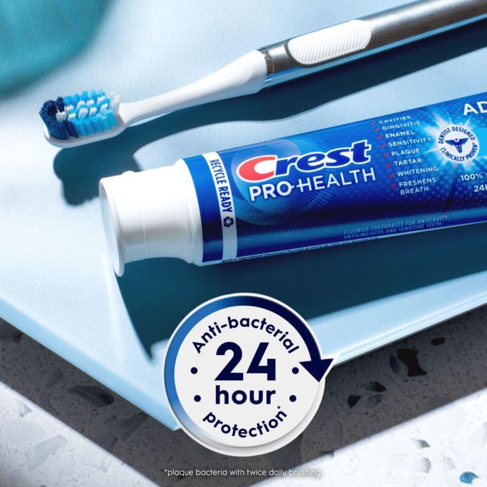 Crest pro-health toothpaste 24 hour anti bacterial protection. 