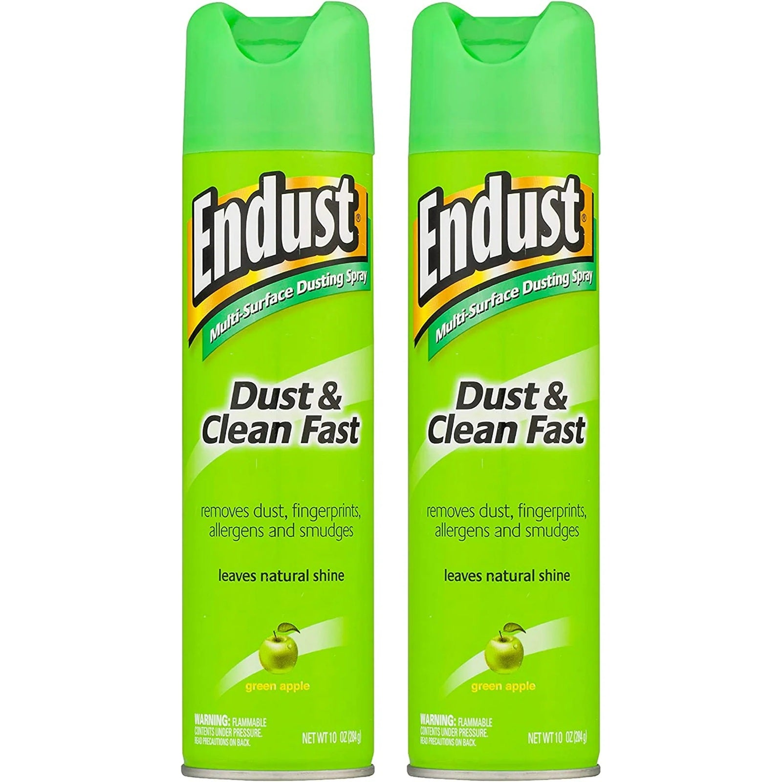 Endust multi-surface dusting spray to dust and clean homes fast, great to remove dust, fingerprints, allergens and smudges leaving behind a natural shine in scent green apple. 