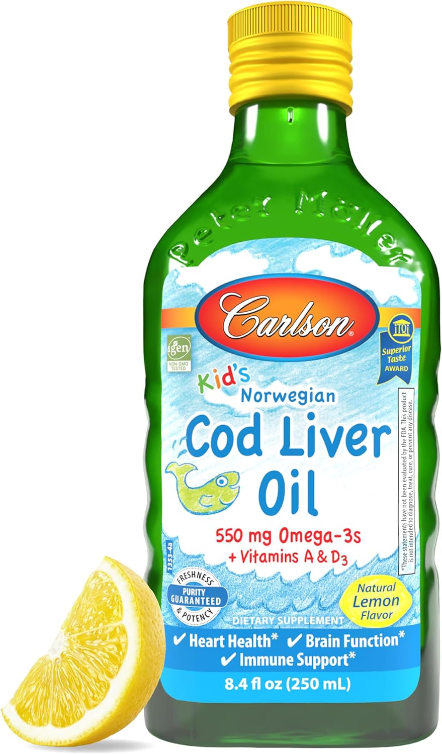 Carlson Labs Kid's Cod Liver Oil, 550mg Natural Lemon, 250 ml, 1353