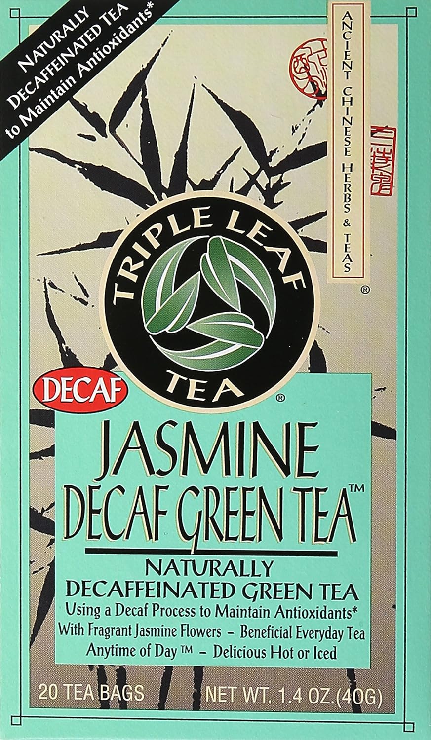 Triple Leaf Tea Jasmine Green Tea, Decaffeinated, 20 Count