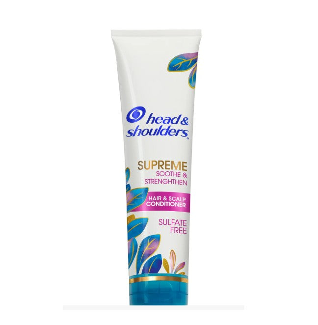 A tube of Head & Shoulders Supreme, Dry Scalp Care and Dandruff Conditioner, 9.4 Oz, sulfate free conditioner 