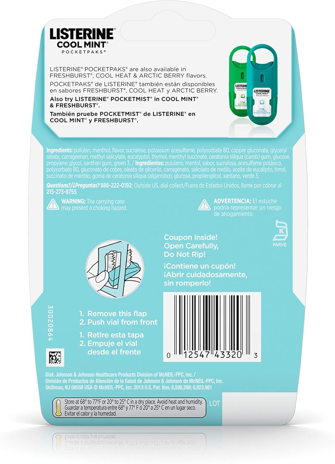 Listerine Cool Mint PocketPaks 72 strips. 