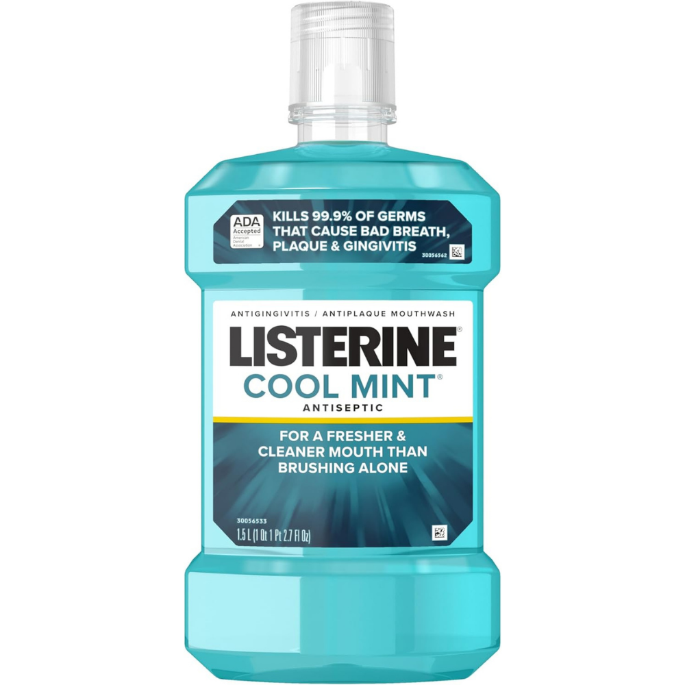 Bottle of Listerine cool month antiseptic mouthwash for a fresher cleaner mouth - 1.5L