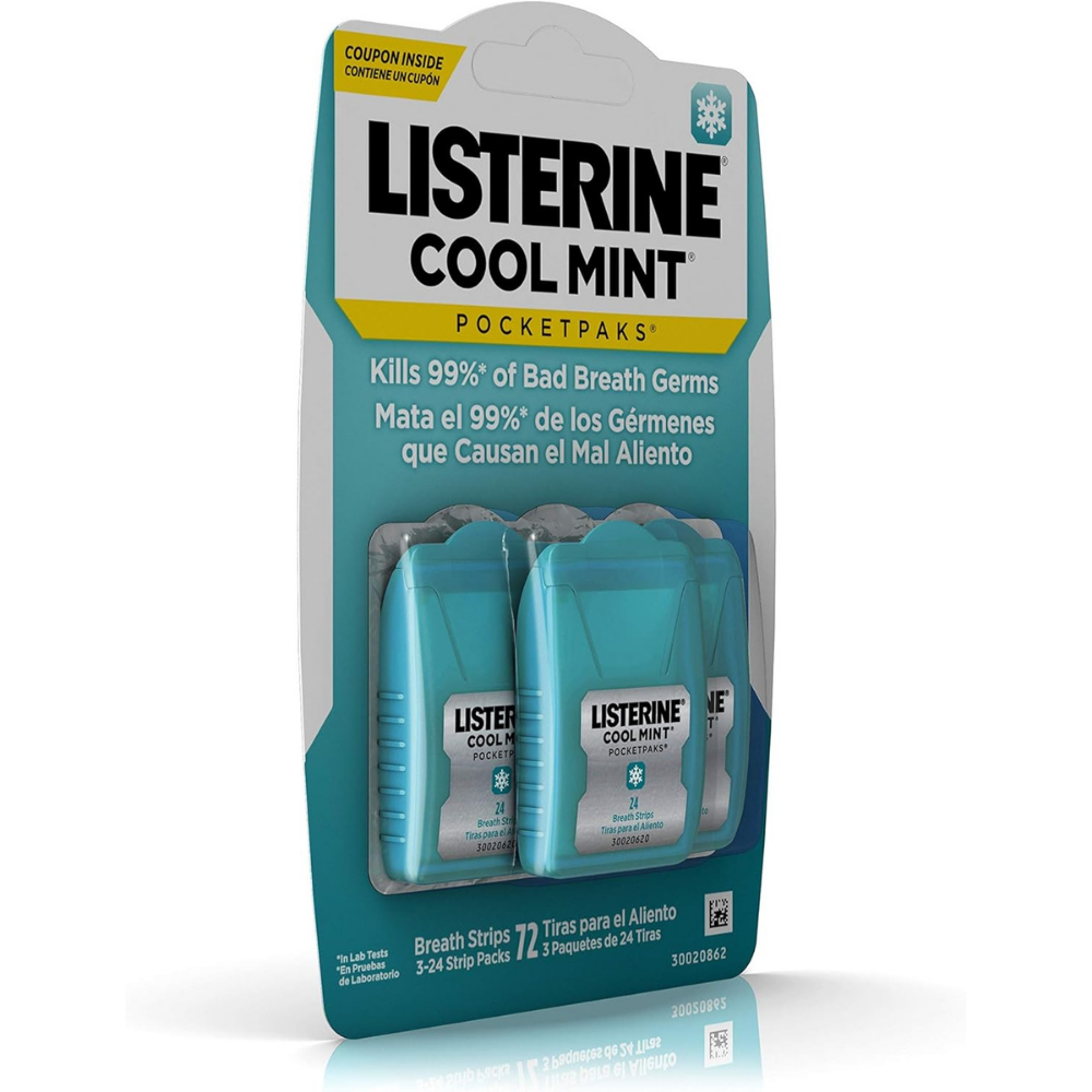 Listeine cool mint pocketpaks breath mints (72 strips)