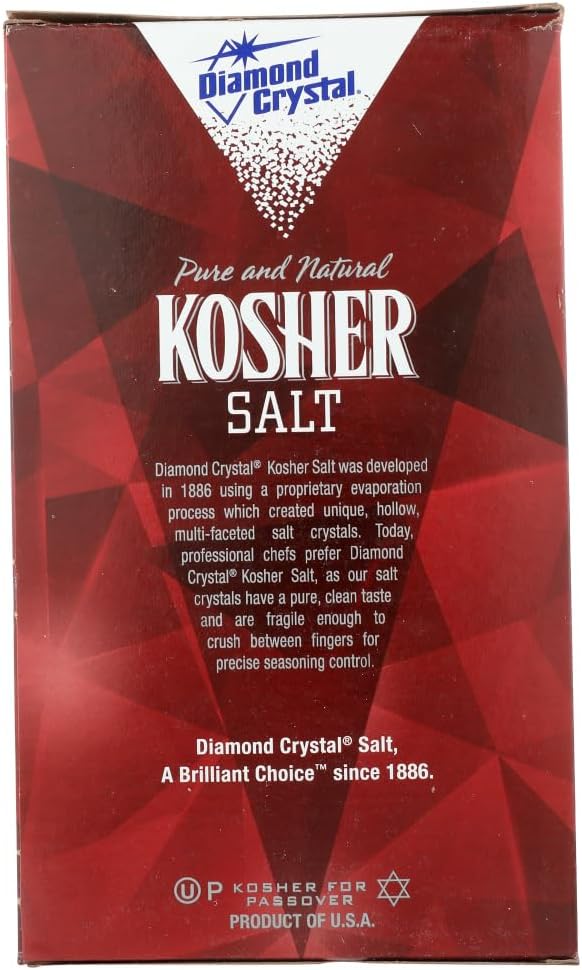 Diamond Crystal, Pure and Natural Kosher Salt - No additives, No GMO - 48oz, Pack of 3 Seasoning Control Salts