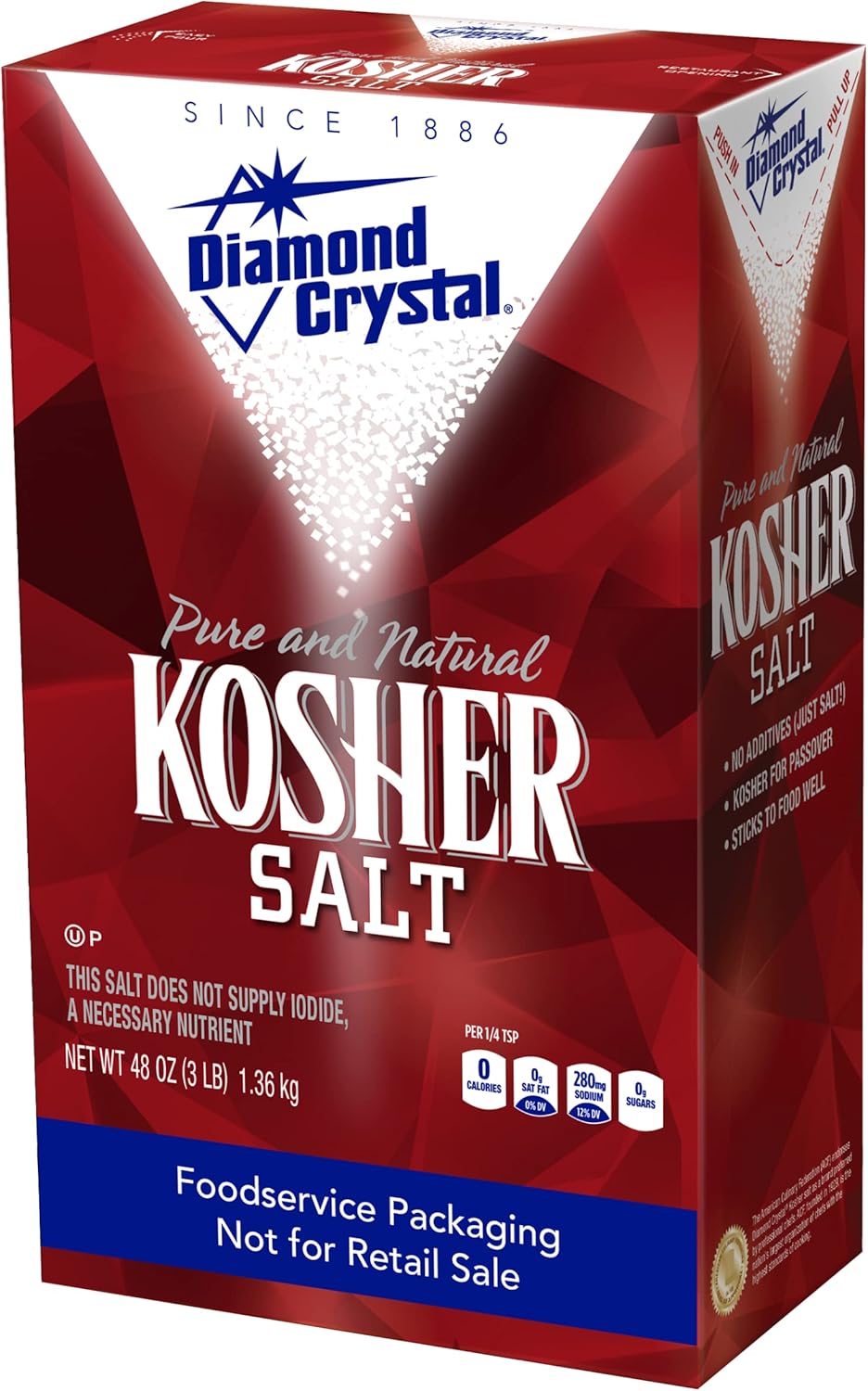 Diamond Crystal Pure & Natural Kosher Salt 1.36kg