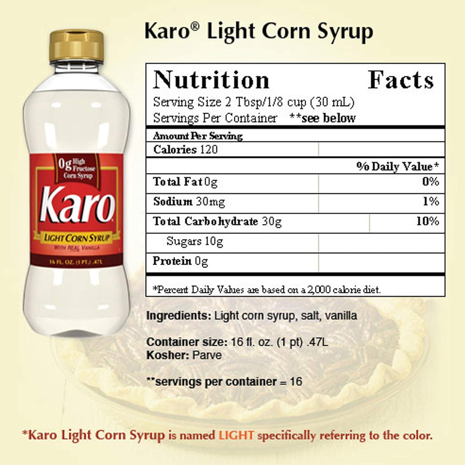 KARO Light Corn Syrup - Vanilla Flavoured - Gluten Free - High Fructose Corn Syrup Free -  473 millimetre (Pack of 1)