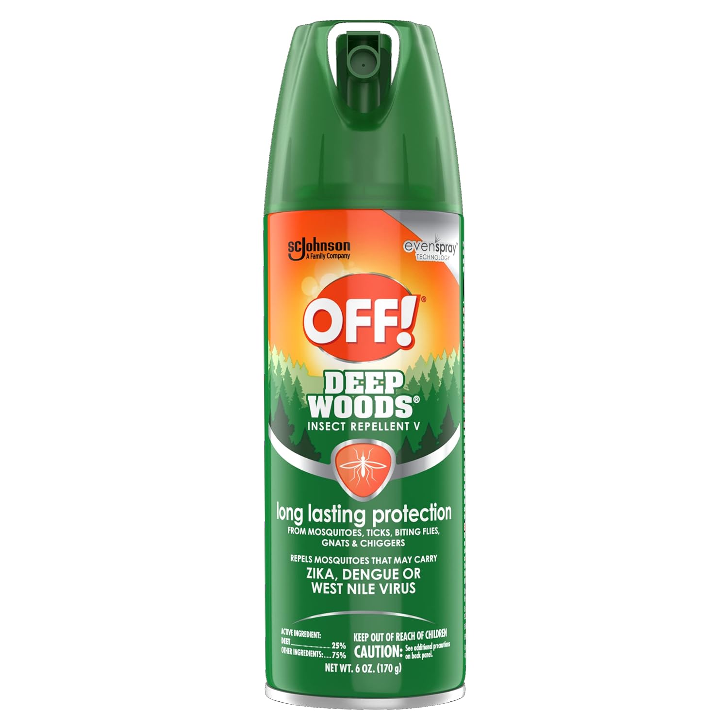 OFF! Deep Woods insect repellent with long lasting protection against mosquitoes, ticks, biting flies and more. 