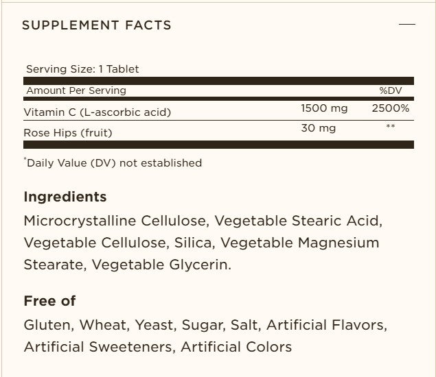 Solgar Vitamin C 1500mg with Rosehips - 90 Tablets