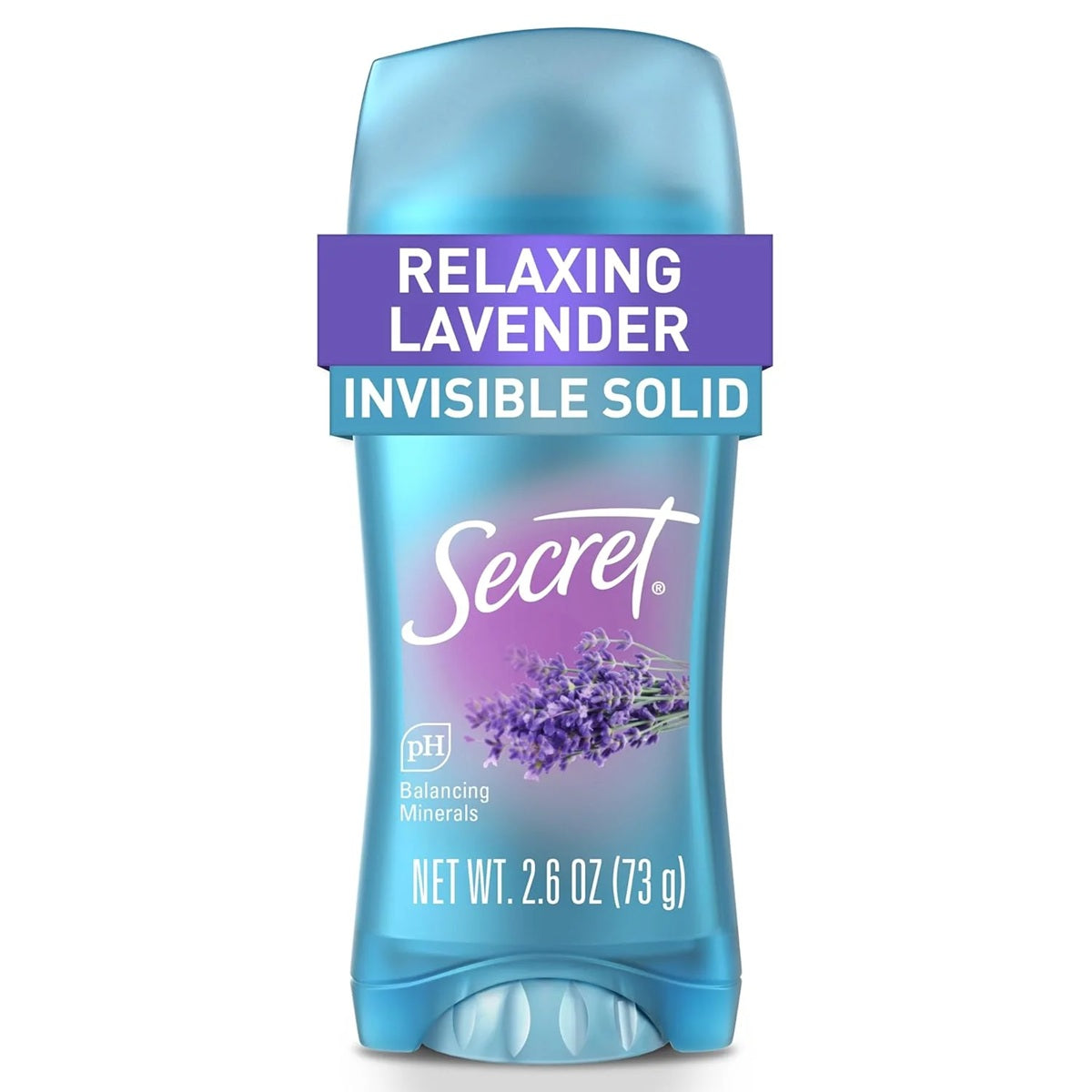 Secret scent lavender gel deodorant - invisible solid antiperspirant stick with balancing minerals. 